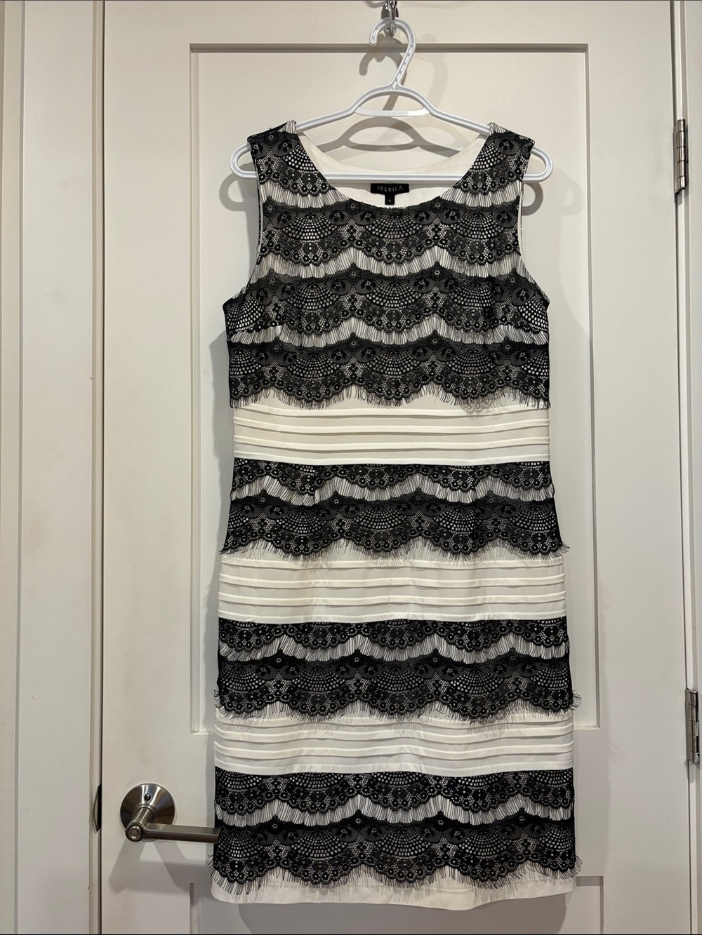 Size 12 Black and white lace Jessica dress